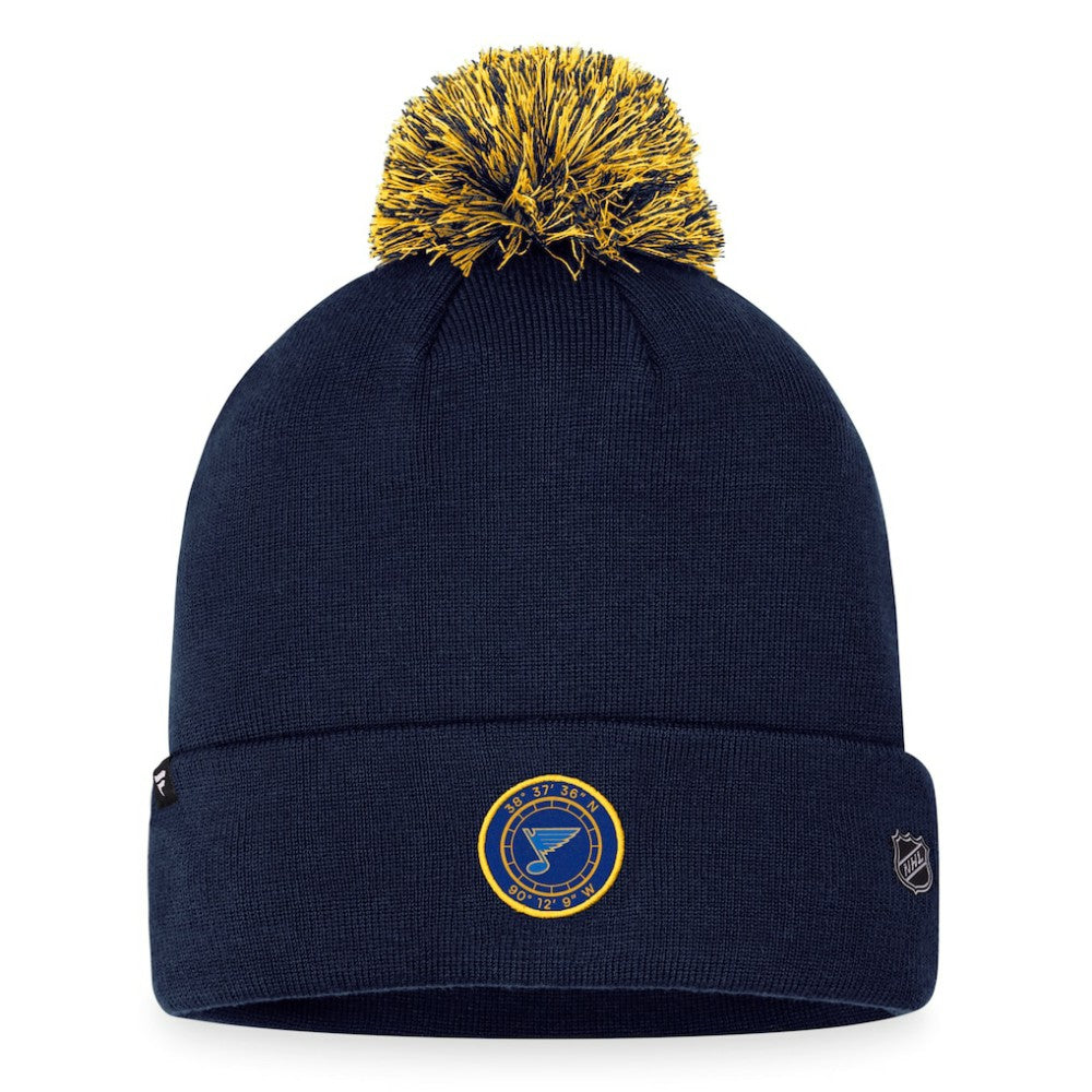 St. Louis Blues Fanatics 2023 NHL Draft Cuffed Knit Hat with Pom - Navy Hats