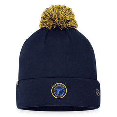 St. Louis Blues Fanatics 2023 NHL Draft Cuffed Knit Hat with Pom - Navy Hats