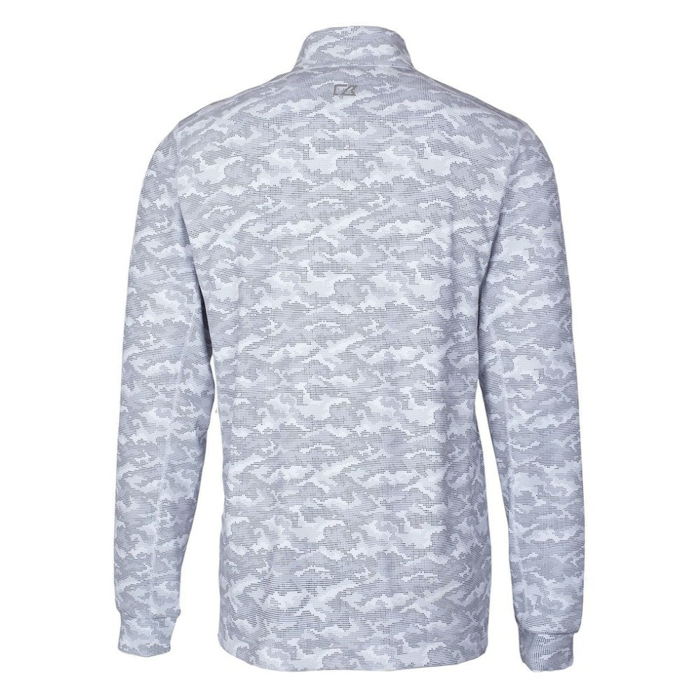 Philadelphia Phillies Cutter & Buck Big & Tall Traverse Camo Print Stretch Quarter-Zip Pullover Top Charcoal