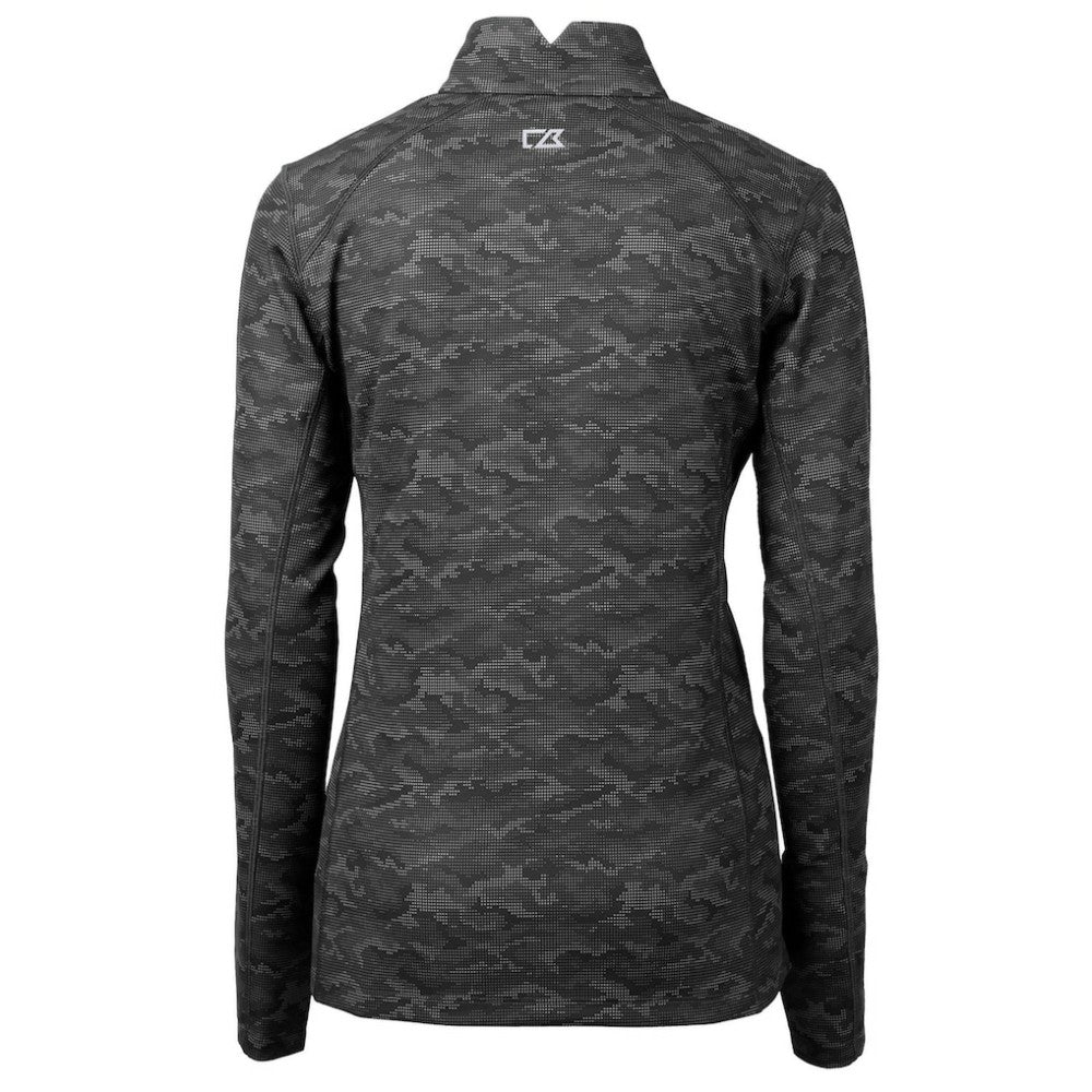 Baltimore Orioles Cutter & Buck Women's Traverse Camo Print Stretch Quarter-Zip Pullover Top Black