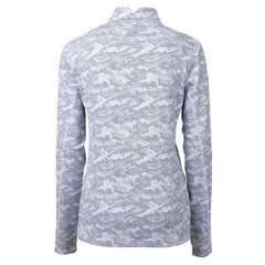 New York Yankees Cutter & Buck Women's Traverse Camo Print Stretch Quarter-Zip Pullover Top Charcoal