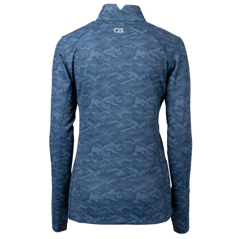 Philadelphia Phillies Cutter & Buck Women's Traverse Camo Print Stretch Quarter-Zip Pullover Top Navy