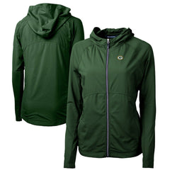 Green Bay Packers Cutter & Buck Women's Adapt Eco Knit Hybrid Recycled Full-Zip Hoodie - Hunter Green outlet