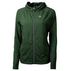 Green Bay Packers Cutter & Buck Women's Adapt Eco Knit Hybrid Recycled Full-Zip Hoodie - Hunter Green outlet