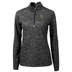 Minnesota Vikings Cutter & Buck Women's Traverse Camo Print Stretch Quarter-Zip Pullover Top - Black online