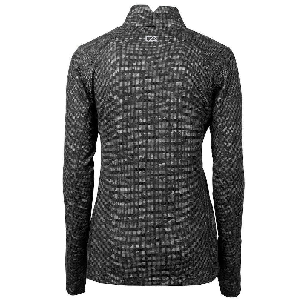 Cincinnati Bengals Cutter & Buck Women's Traverse Camo Print Stretch Quarter-Zip Pullover Top - Black on sale