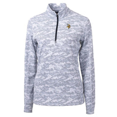 Minnesota Vikings Cutter & Buck Women's Traverse Camo Print Stretch Quarter-Zip Pullover Top - Charcoal online