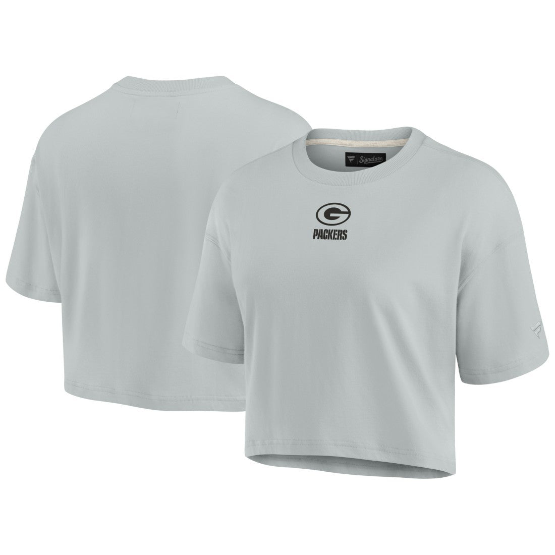 Green Bay Packers Women's Elements Super Soft Boxy Cropped T-Shirt - Gray outlet