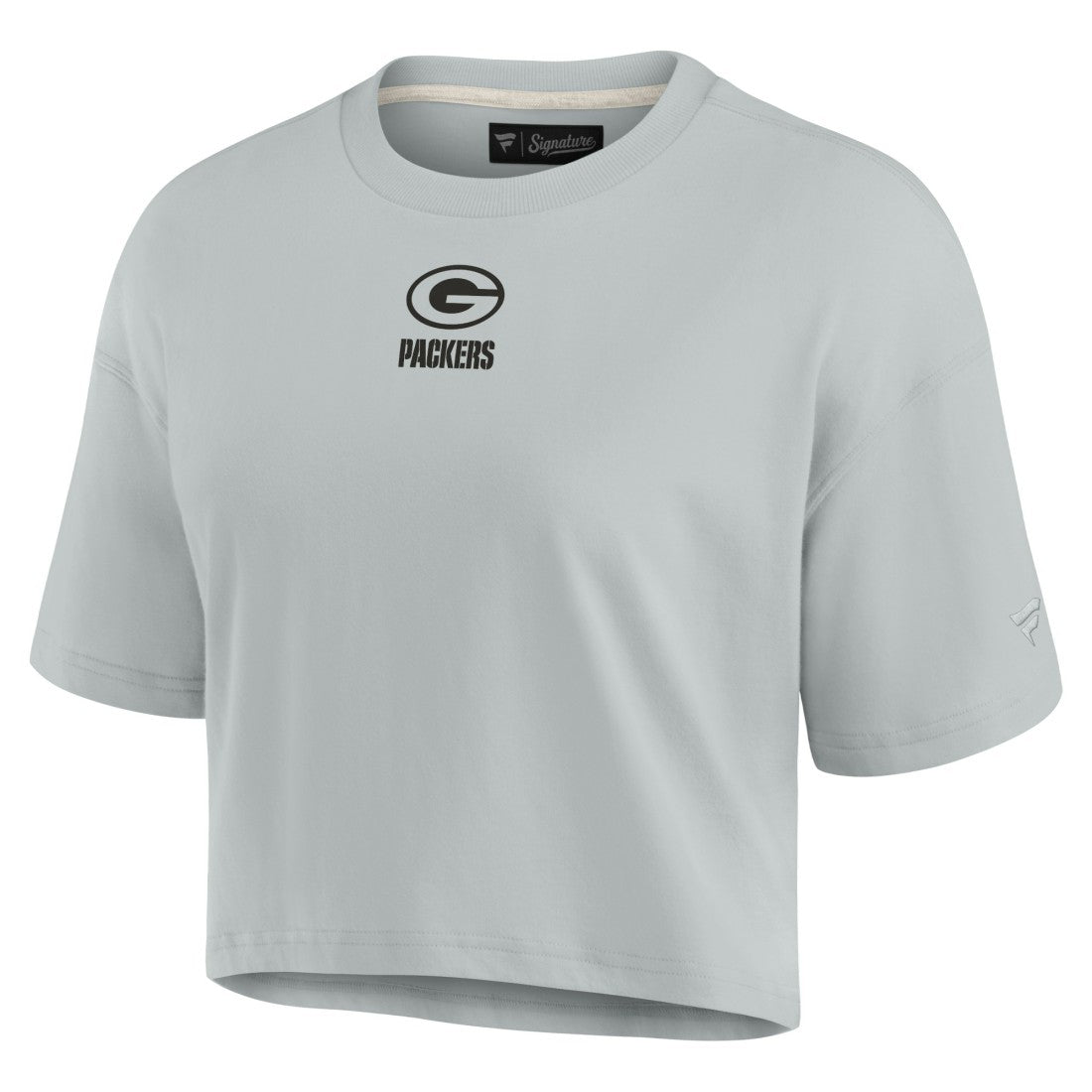 Green Bay Packers Women's Elements Super Soft Boxy Cropped T-Shirt - Gray outlet