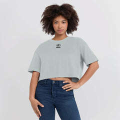 Green Bay Packers Women's Elements Super Soft Boxy Cropped T-Shirt - Gray outlet