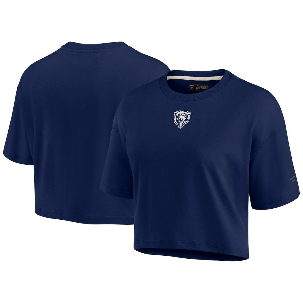 Chicago Bears Women's Elements Super Soft Boxy Cropped T-Shirt - Navy online