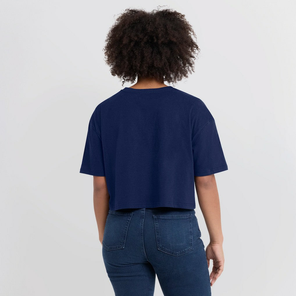 Chicago Bears Women's Elements Super Soft Boxy Cropped T-Shirt - Navy online