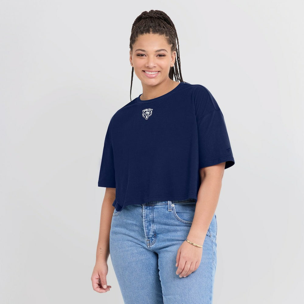 Chicago Bears Women's Elements Super Soft Boxy Cropped T-Shirt - Navy online