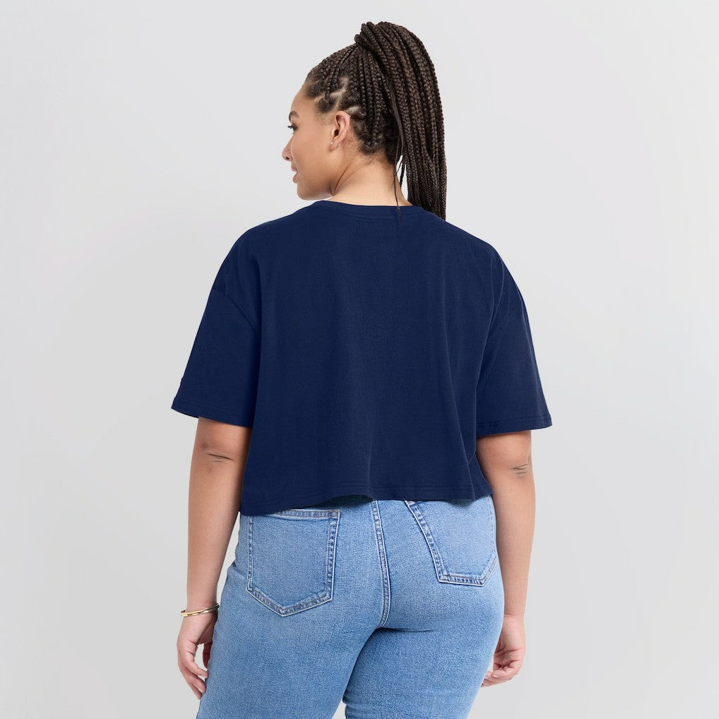 Dallas Cowboys Women's Elements Super Soft Boxy Cropped T-Shirt - Navy cheap