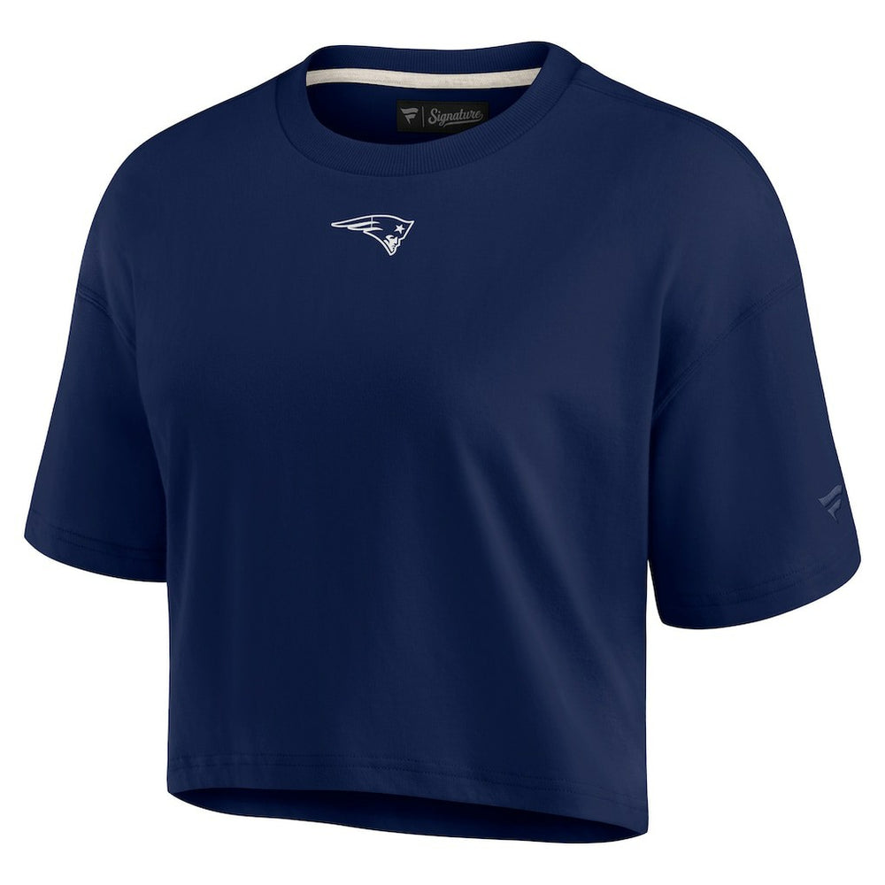 New England Patriots Women's Elements Super Soft Boxy Cropped T-Shirt - Navy cheap