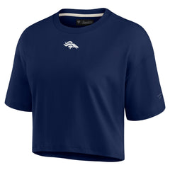 Denver Broncos Women's Elements Super Soft Boxy Cropped T-Shirt - Navy sale