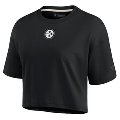 Pittsburgh Steelers Women's Elements Super Soft Boxy Cropped T-Shirt - Black online