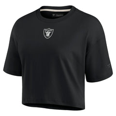 Las Vegas Raiders Women's Elements Super Soft Boxy Cropped T-Shirt - Black sale