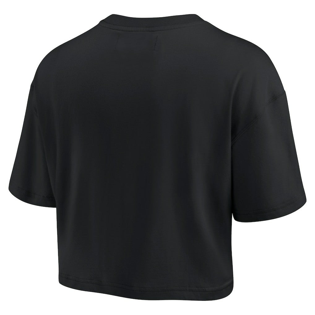 Las Vegas Raiders Women's Elements Super Soft Boxy Cropped T-Shirt - Black sale