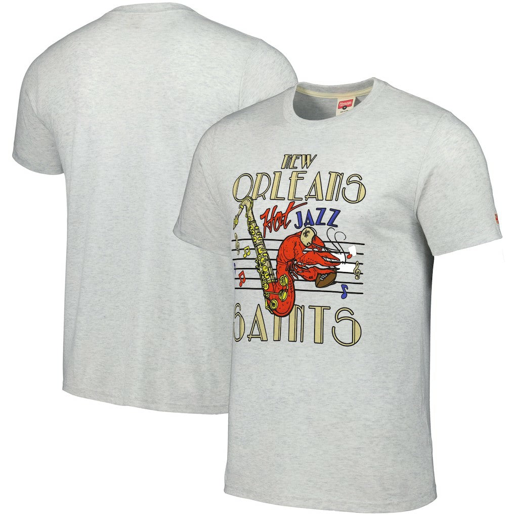 New Orleans Saints Homage Jazz Hyper Local Tri-Blend T-Shirt - Ash cheap