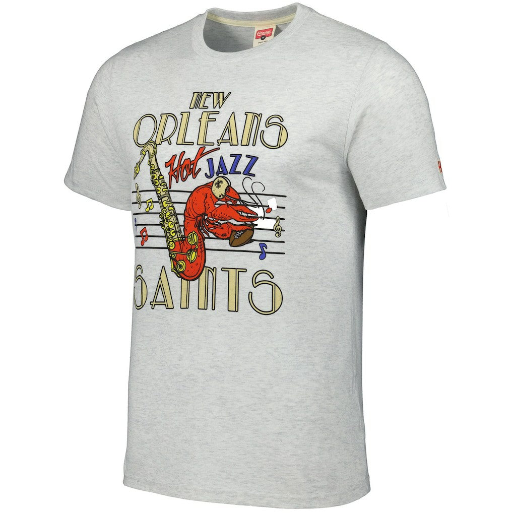 New Orleans Saints Homage Jazz Hyper Local Tri-Blend T-Shirt - Ash cheap