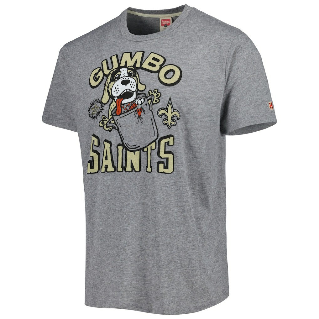 New Orleans Saints Homage Gumbo Hyper Local Tri-Blend T-Shirt - Gray for sale