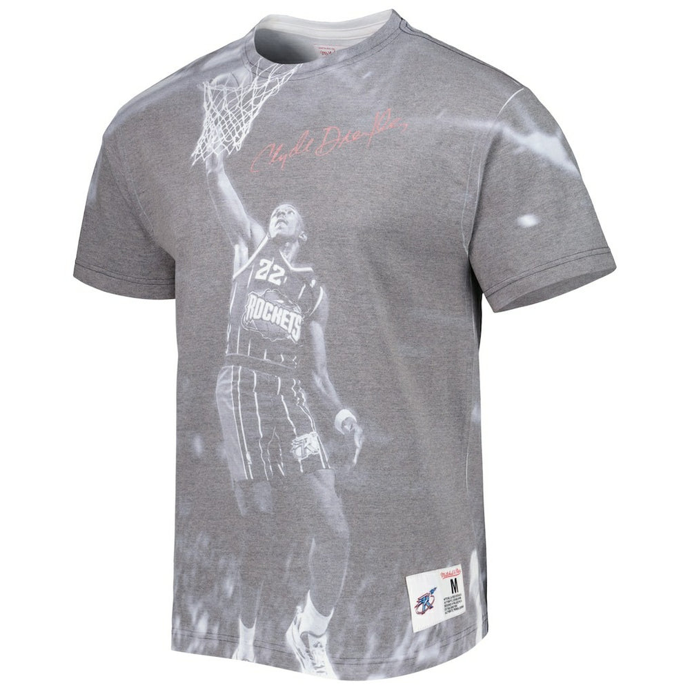 Clyde Drexler Houston Rockets Above The Rim T-Shirt - Heather Gray on sale