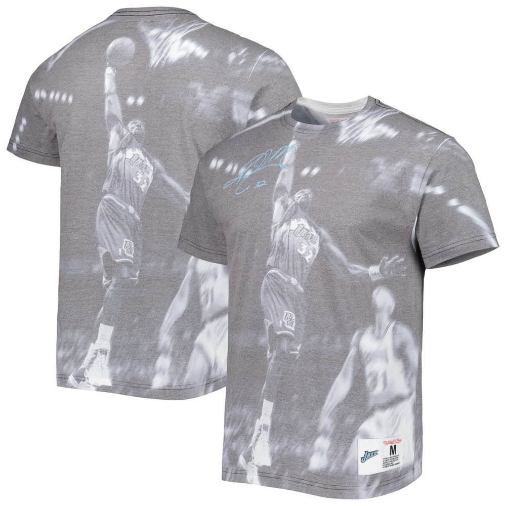 Karl Malone Utah Jazz Above The Rim T-Shirt - Heather Gray online