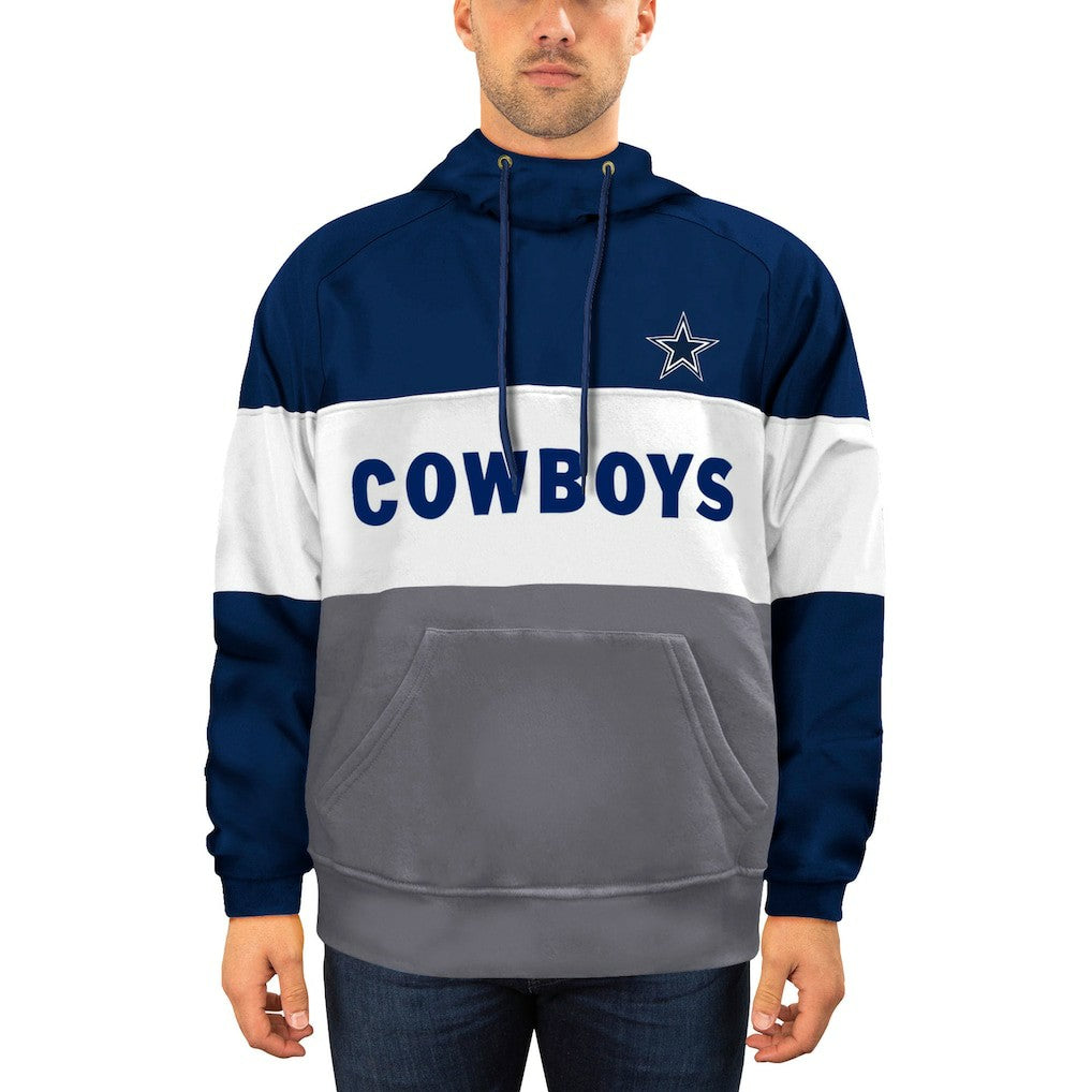 Dallas Cowboys New Era Big & Tall Fleece Star Pullover Hoodie - Navy/Gray for sale