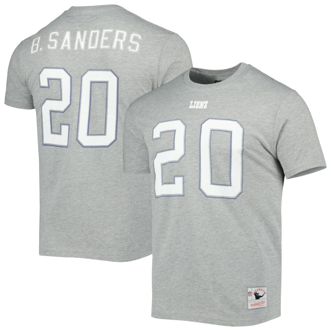 Barry Sanders Detroit Lions Retired Player Logo Name & Number T-Shirt - Gray outlet
