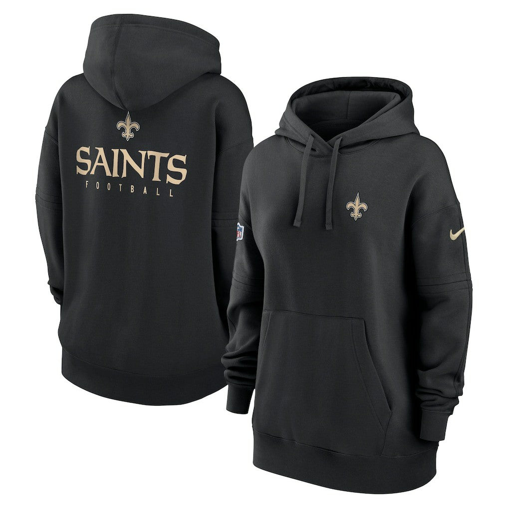 New Orleans Saints Women's 2023 Sideline Club Fleece Pullover Hoodie - Black on sale