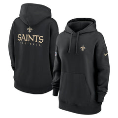 New Orleans Saints Women's 2023 Sideline Club Fleece Pullover Hoodie - Black on sale