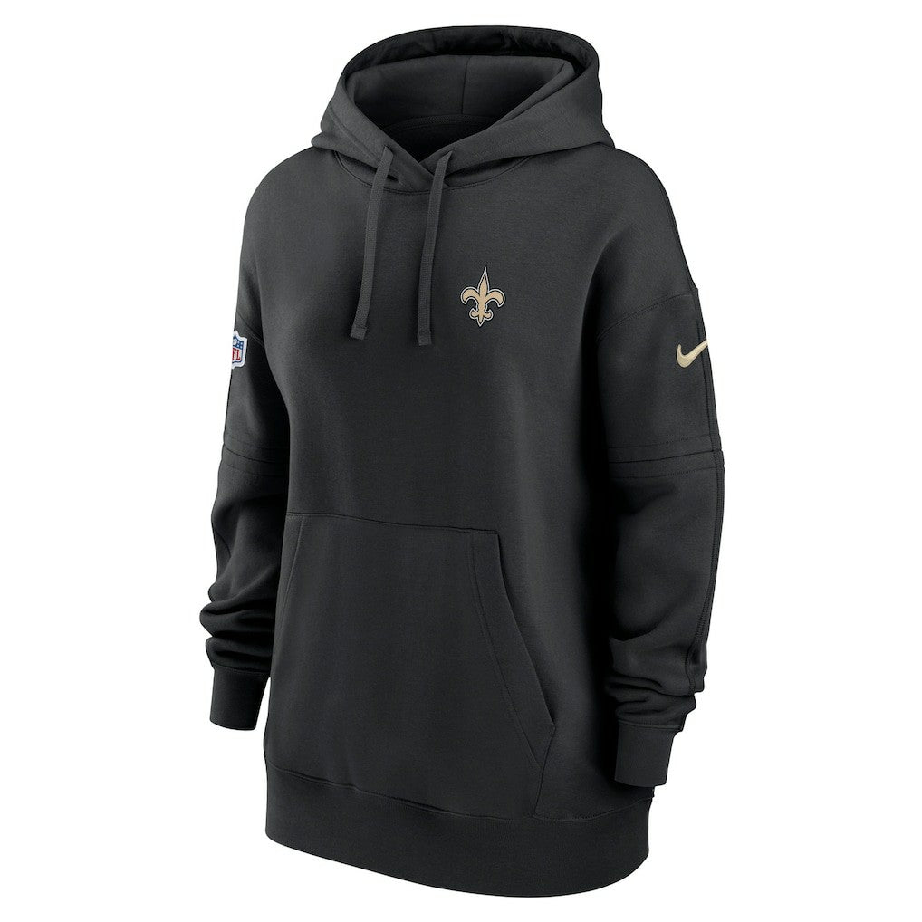New Orleans Saints Women's 2023 Sideline Club Fleece Pullover Hoodie - Black on sale