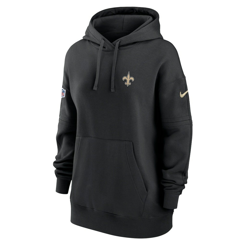 New Orleans Saints Women's 2023 Sideline Club Fleece Pullover Hoodie - Black on sale