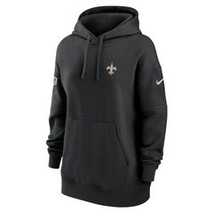 New Orleans Saints Women's 2023 Sideline Club Fleece Pullover Hoodie - Black on sale