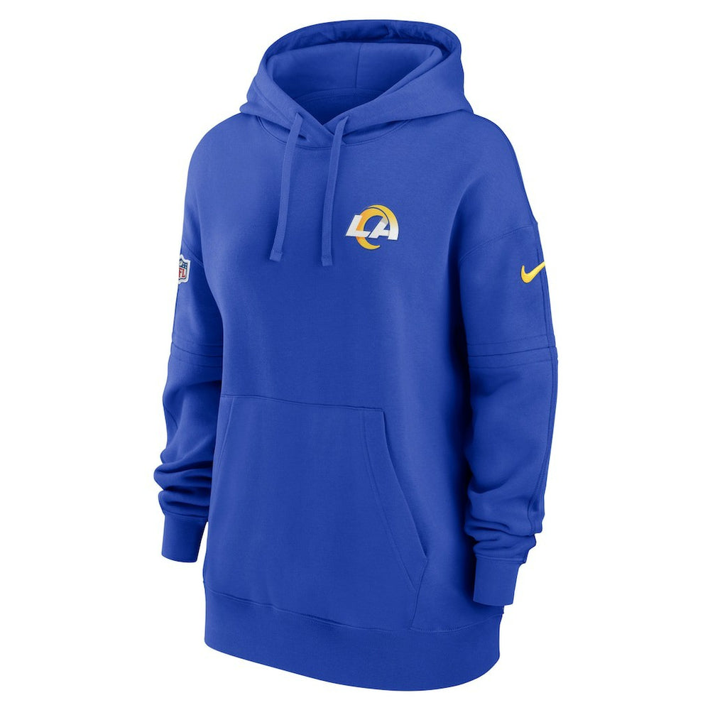 Los Angeles Rams Women's 2023 Sideline Club Fleece Pullover Hoodie - Royal for sale