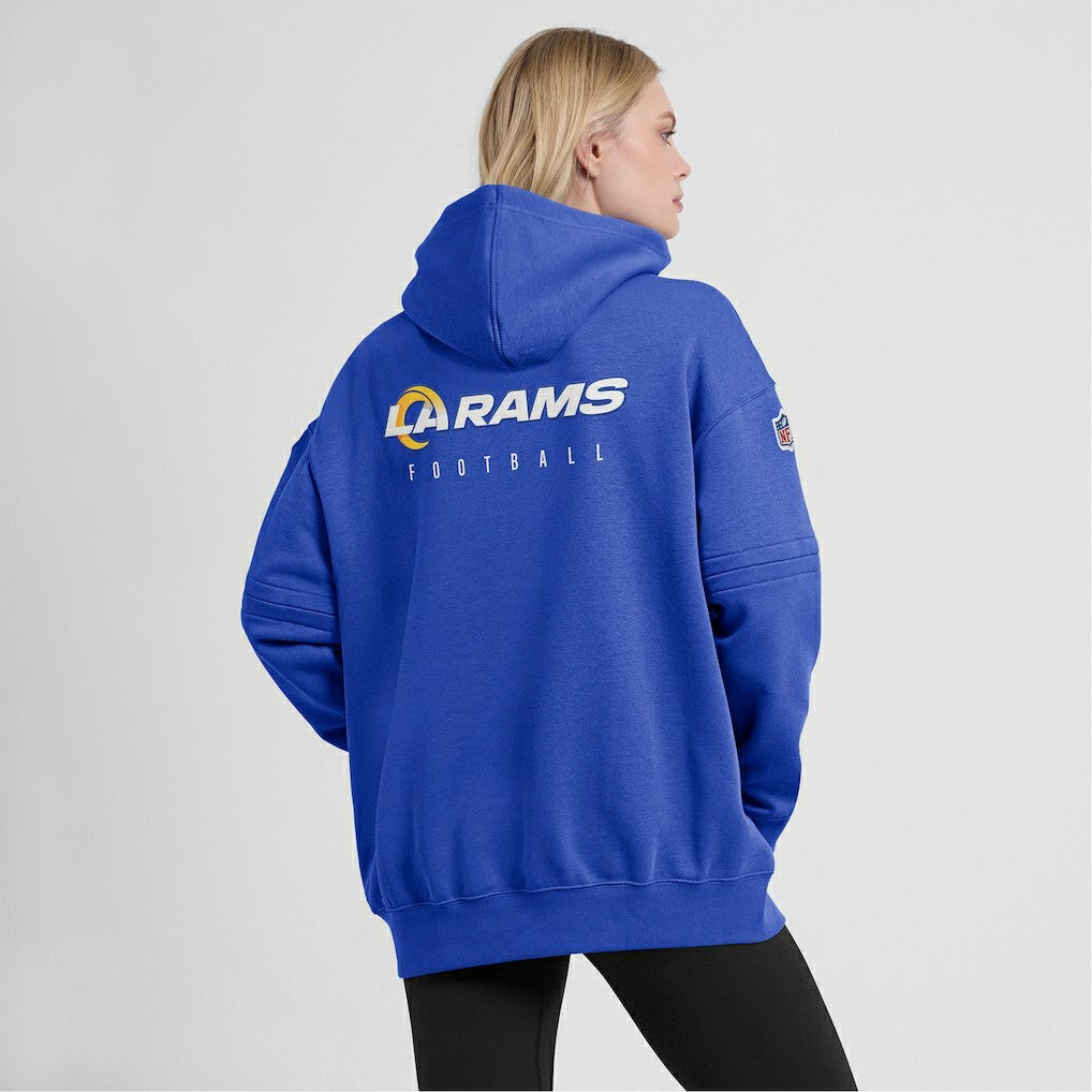 Los Angeles Rams Women's 2023 Sideline Club Fleece Pullover Hoodie - Royal for sale