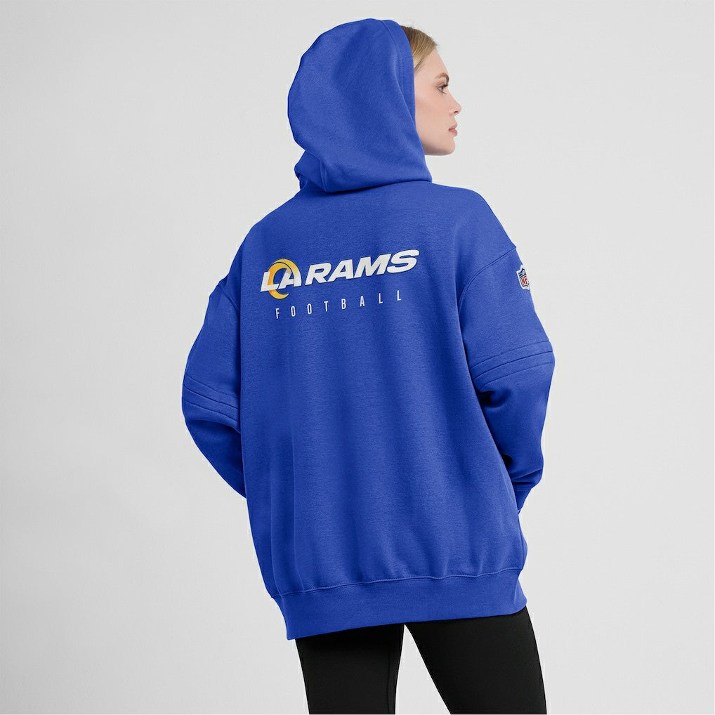 Los Angeles Rams Women's 2023 Sideline Club Fleece Pullover Hoodie - Royal for sale