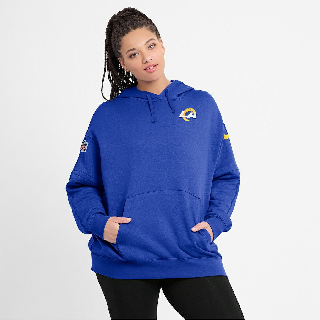 Los Angeles Rams Women's 2023 Sideline Club Fleece Pullover Hoodie - Royal for sale