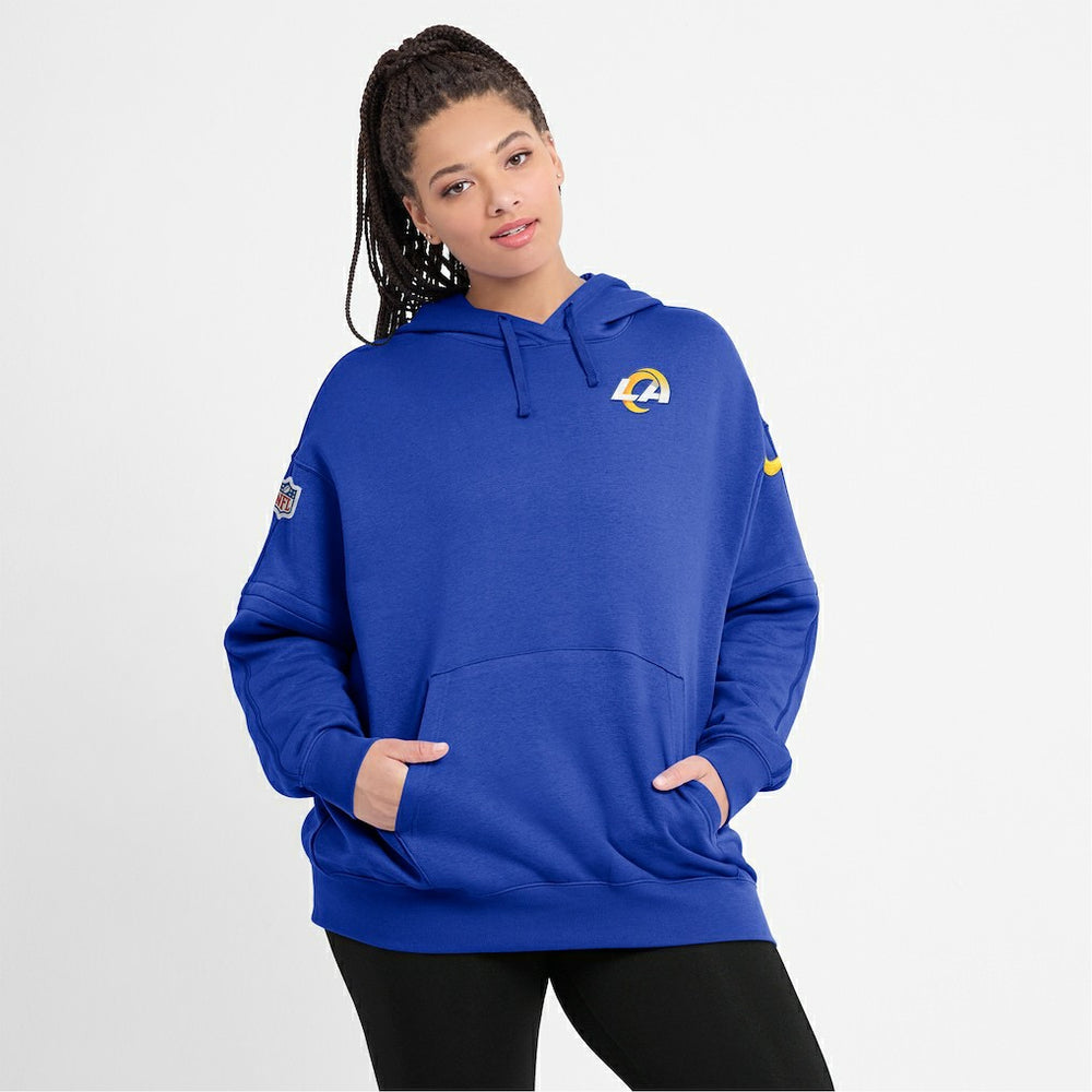 Los Angeles Rams Women's 2023 Sideline Club Fleece Pullover Hoodie - Royal for sale