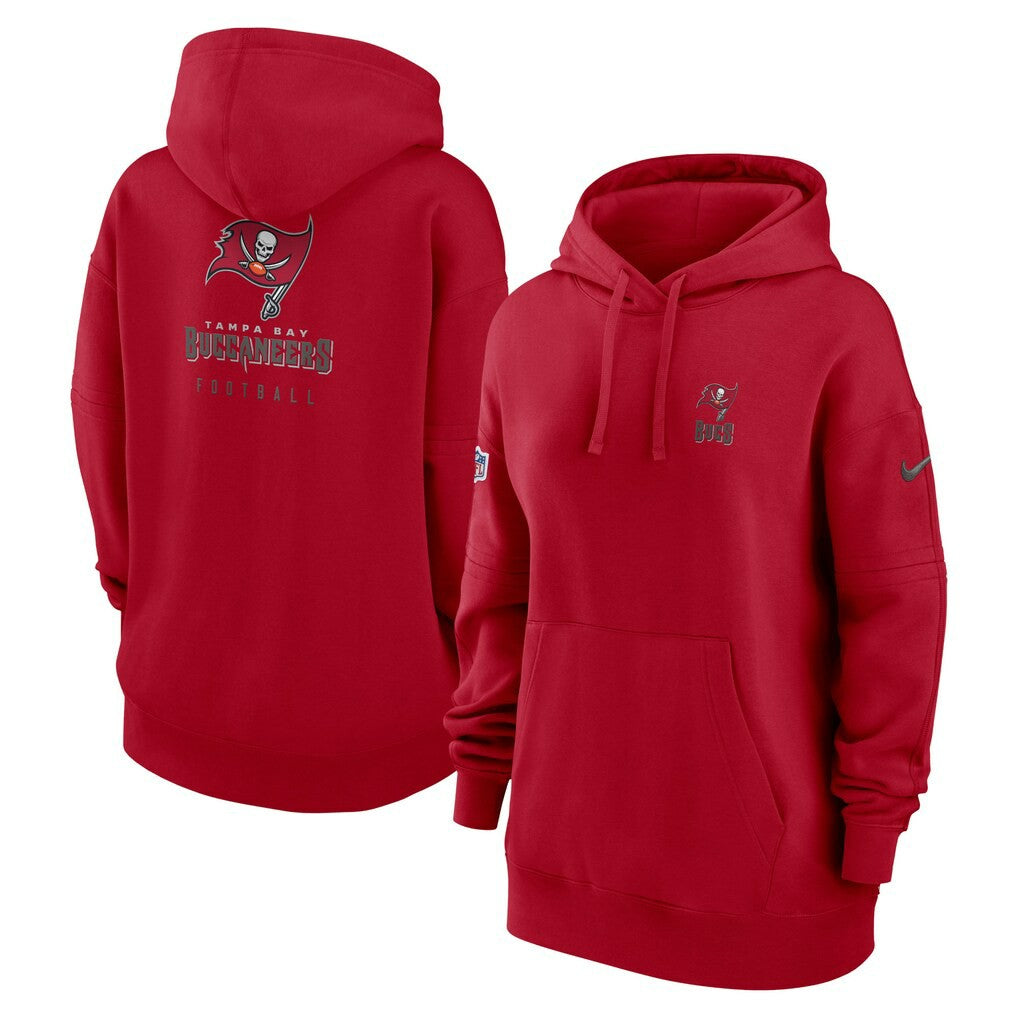 Tampa Bay Buccaneers Women's 2023 Sideline Club Fleece Pullover Hoodie - Red online