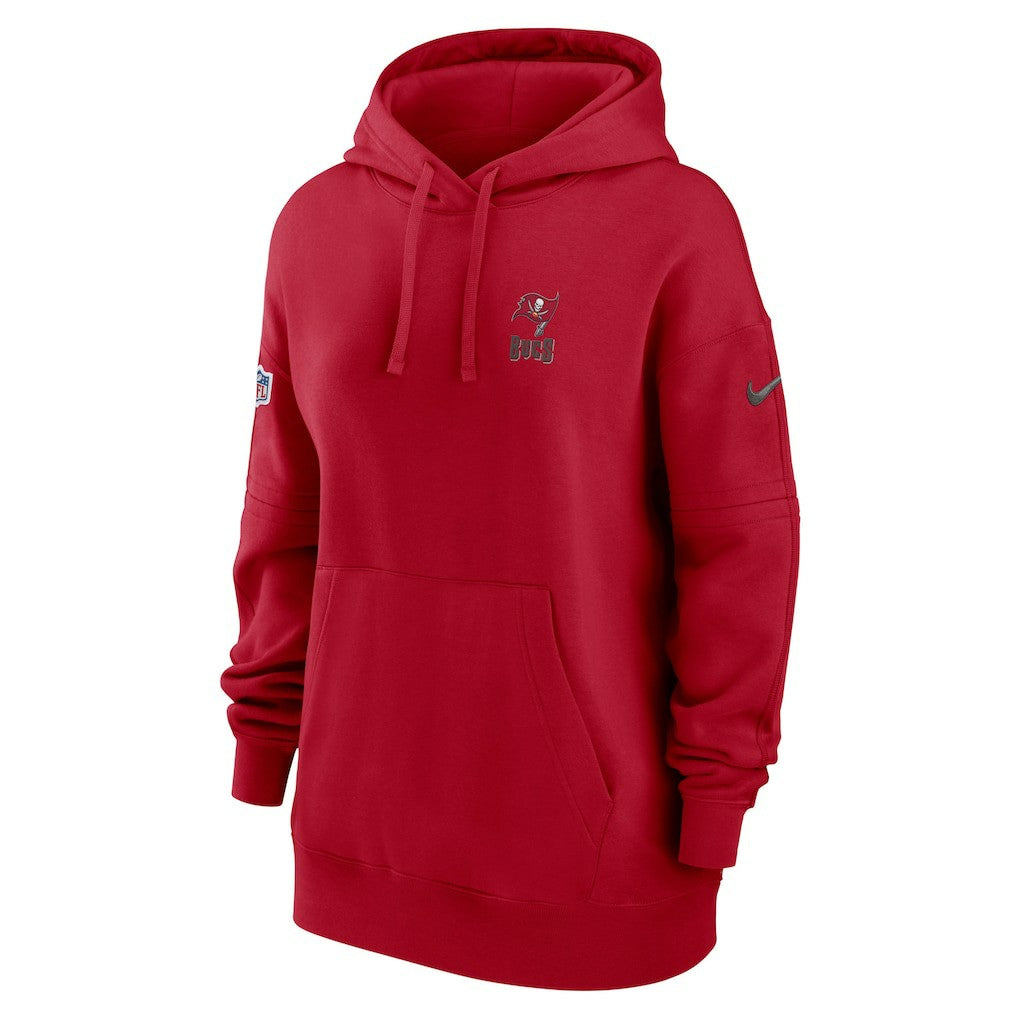Tampa Bay Buccaneers Women's 2023 Sideline Club Fleece Pullover Hoodie - Red online