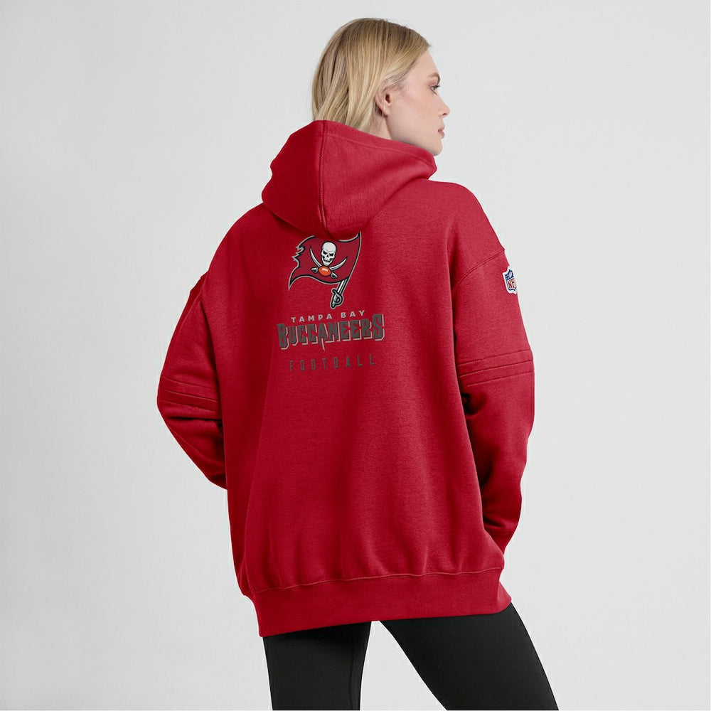 Tampa Bay Buccaneers Women's 2023 Sideline Club Fleece Pullover Hoodie - Red online