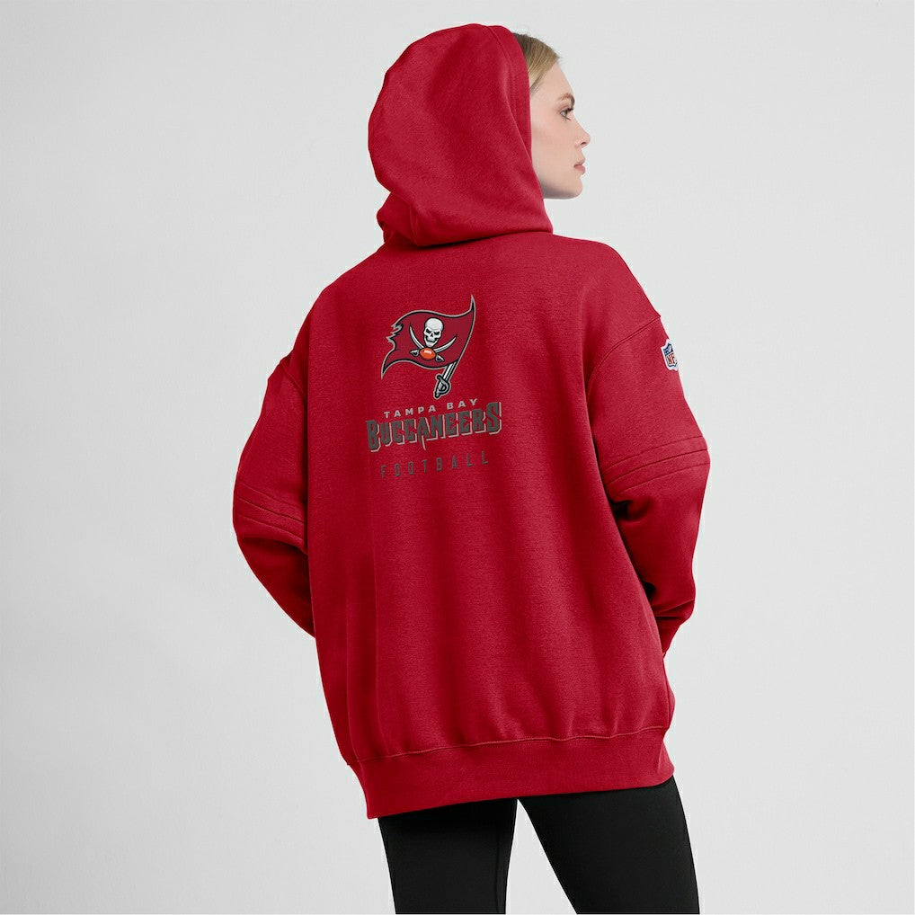 Tampa Bay Buccaneers Women's 2023 Sideline Club Fleece Pullover Hoodie - Red online