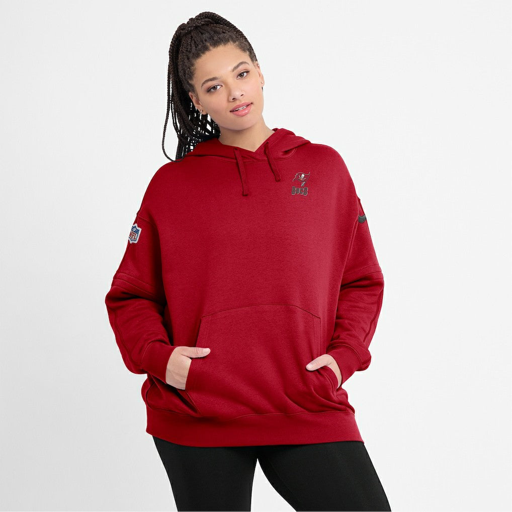 Tampa Bay Buccaneers Women's 2023 Sideline Club Fleece Pullover Hoodie - Red online