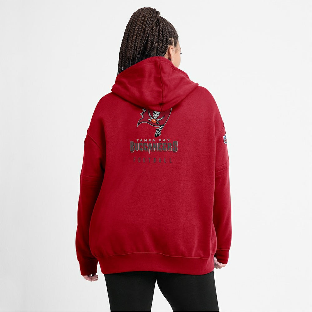 Tampa Bay Buccaneers Women's 2023 Sideline Club Fleece Pullover Hoodie - Red online