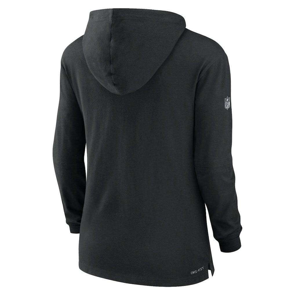 Cincinnati Bengals Women's Sideline Performance Long Sleeve Hoodie T-Shirt - Black sale