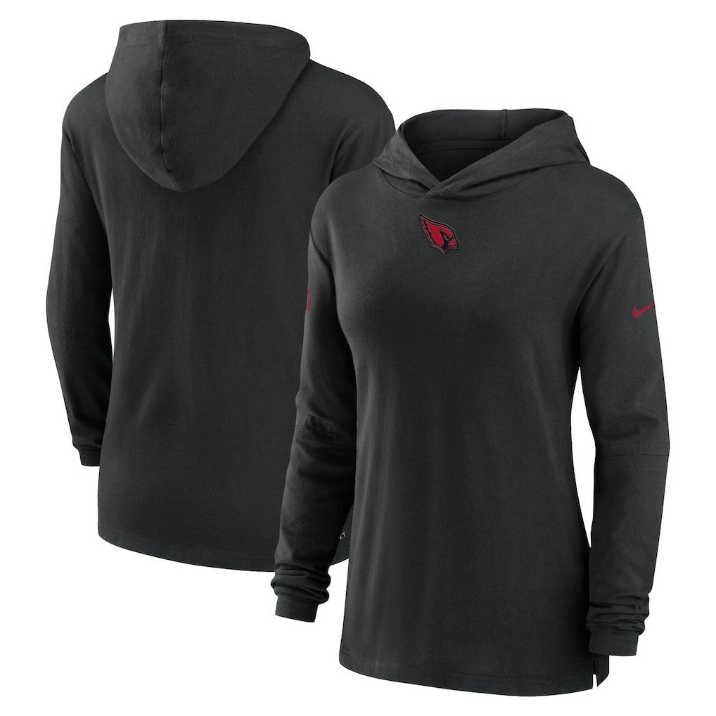 Arizona Cardinals Women's Sideline Performance Long Sleeve Hoodie T-Shirt - Black online