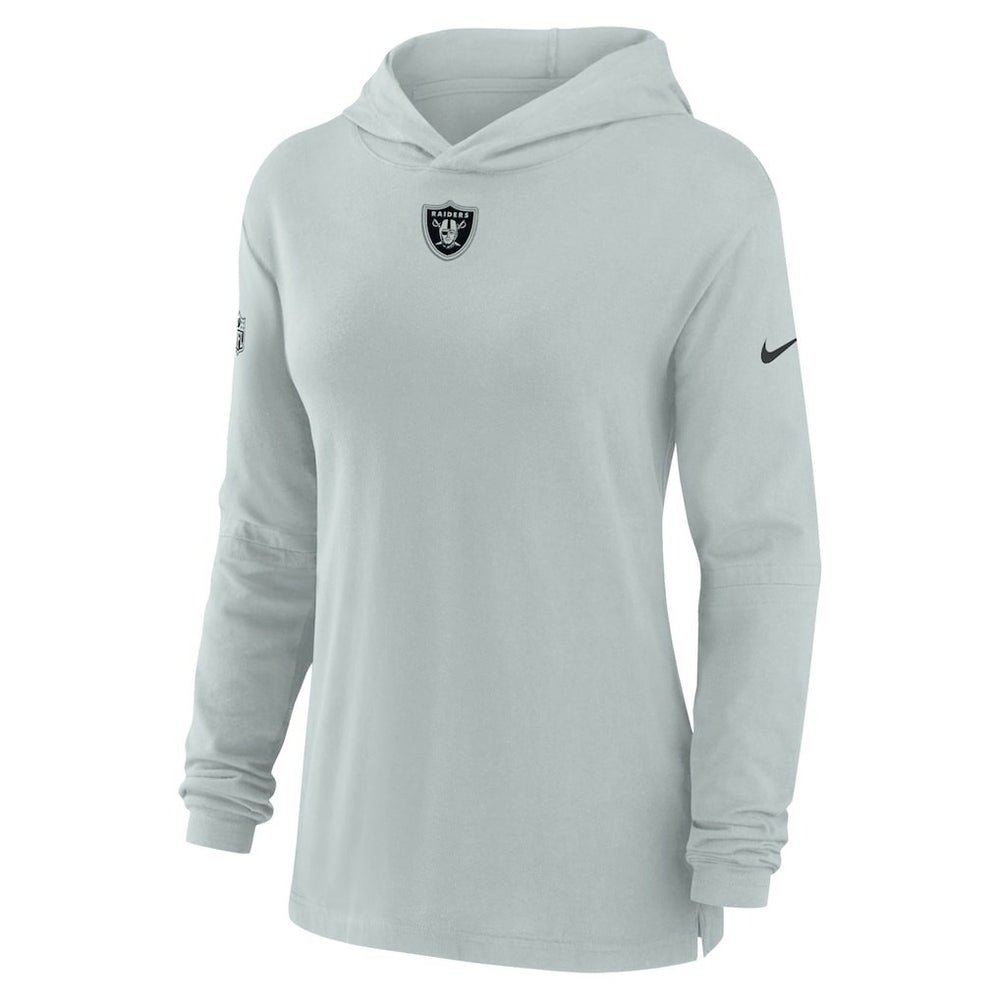 Las Vegas Raiders Women's Sideline Performance Long Sleeve Hoodie T-Shirt - Silver on sale