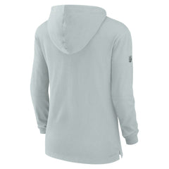 Las Vegas Raiders Women's Sideline Performance Long Sleeve Hoodie T-Shirt - Silver on sale